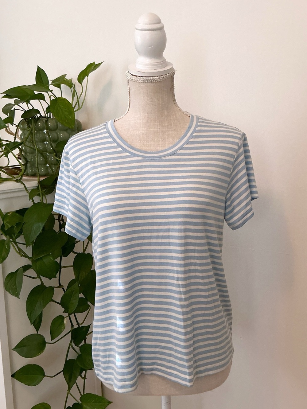 Splendid | Light Blue & White Stripe Crewneck Tee size M
